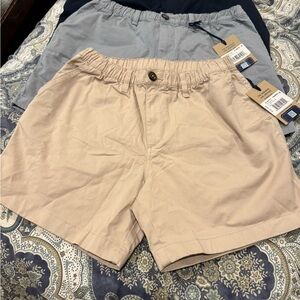 3 pair Chubbies Navy, Tan and Gray Flat Front Shorts